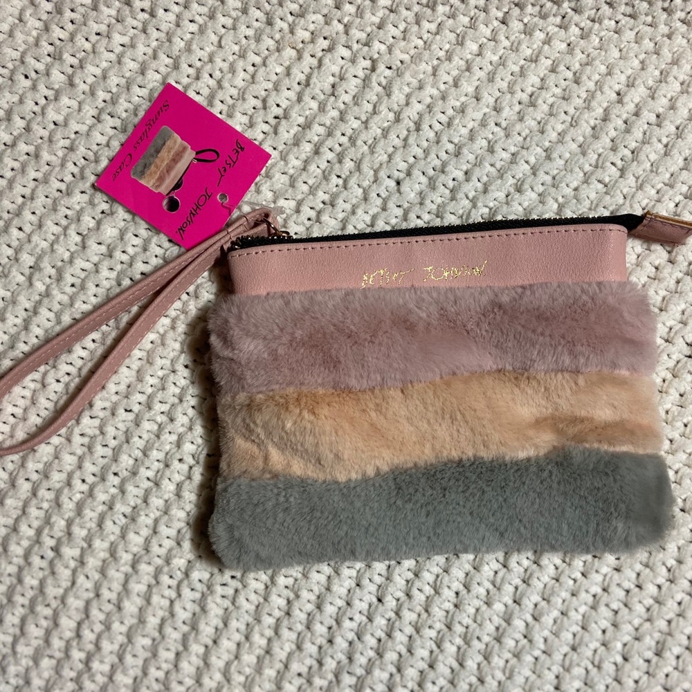 Pastel Faux Fur Betsey Johnson Sunglasses case